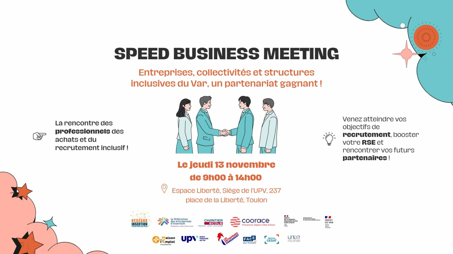Vous êtes invités au Speed Business Meeting organisé entre SIAE et entreprises dans le Var, à Toulon, le 13 novembre